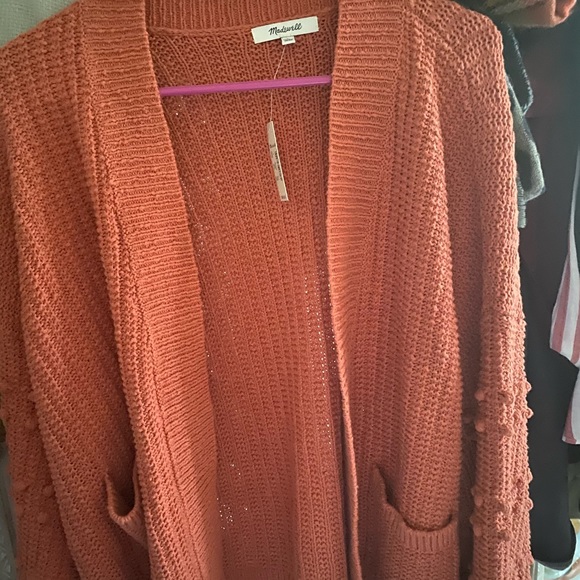 madewell bobble cardigan sweet dahlia